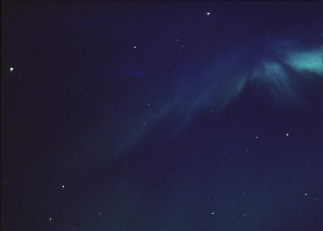 aurora overhead, Iceland, 1980